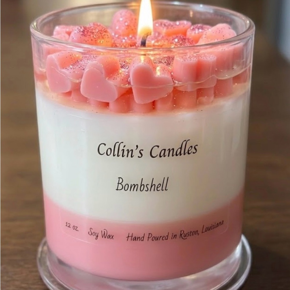 Bombshell Pink Layered Soy Candle